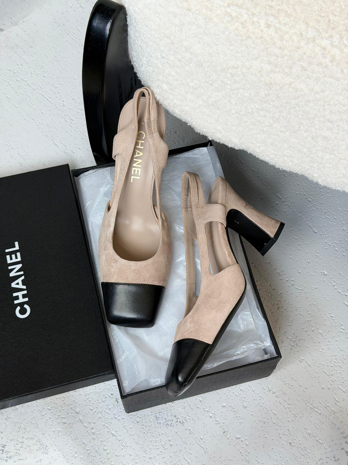 Chanel Suede Slingbacks