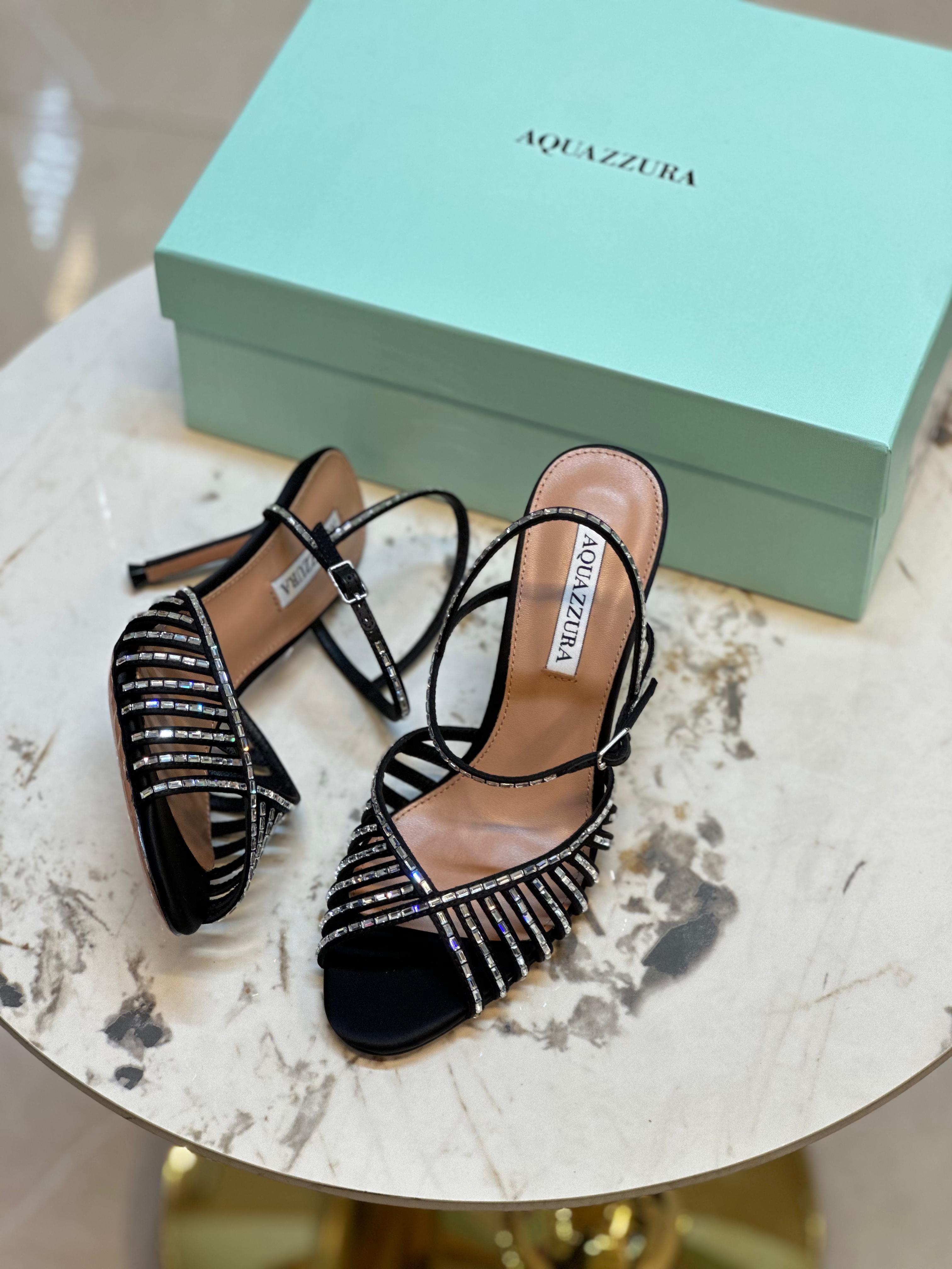Aquazzura Hold Me Crystal Sandal 85