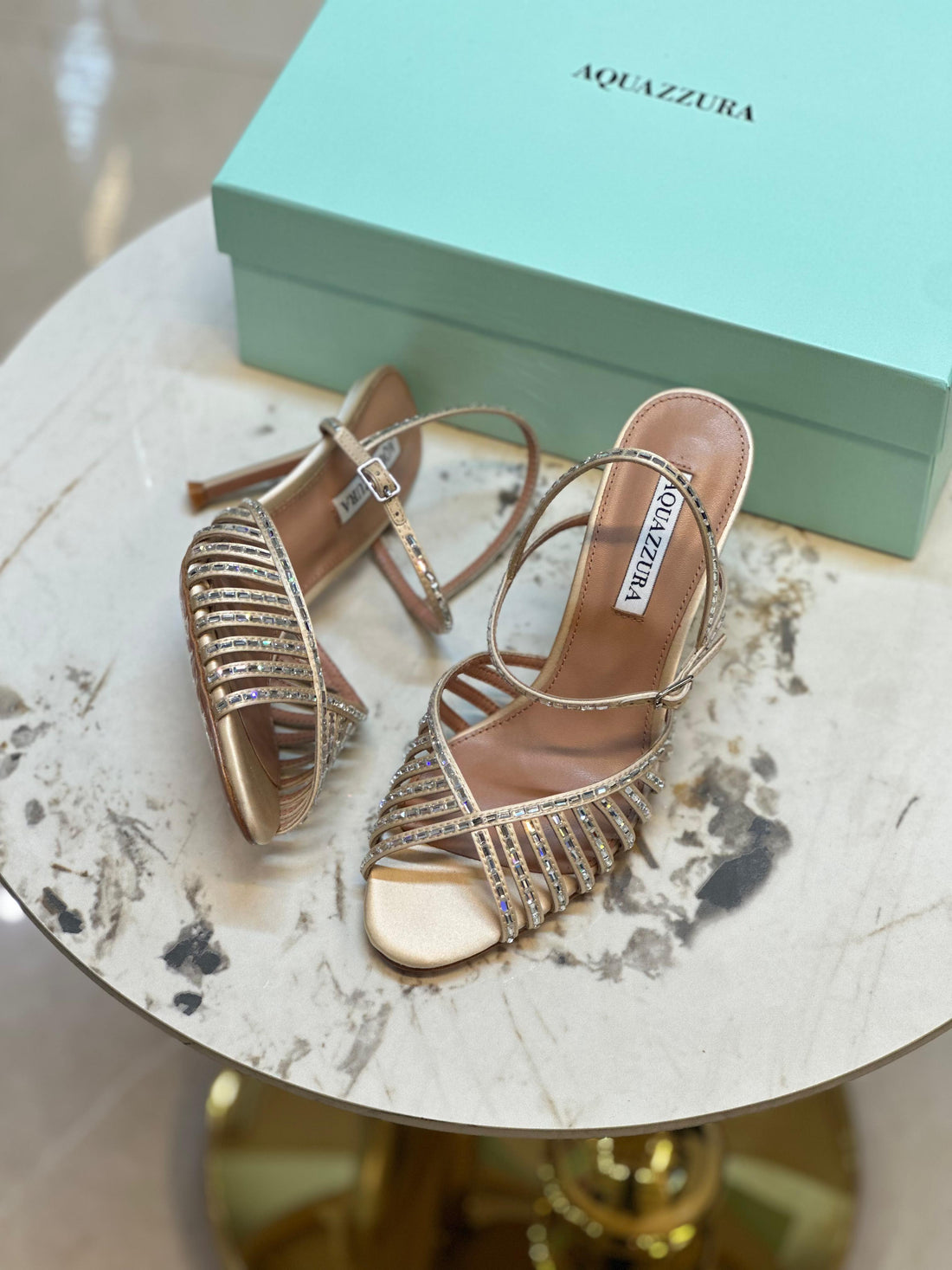 Aquazzura Hold Me Crystal Sandal 85