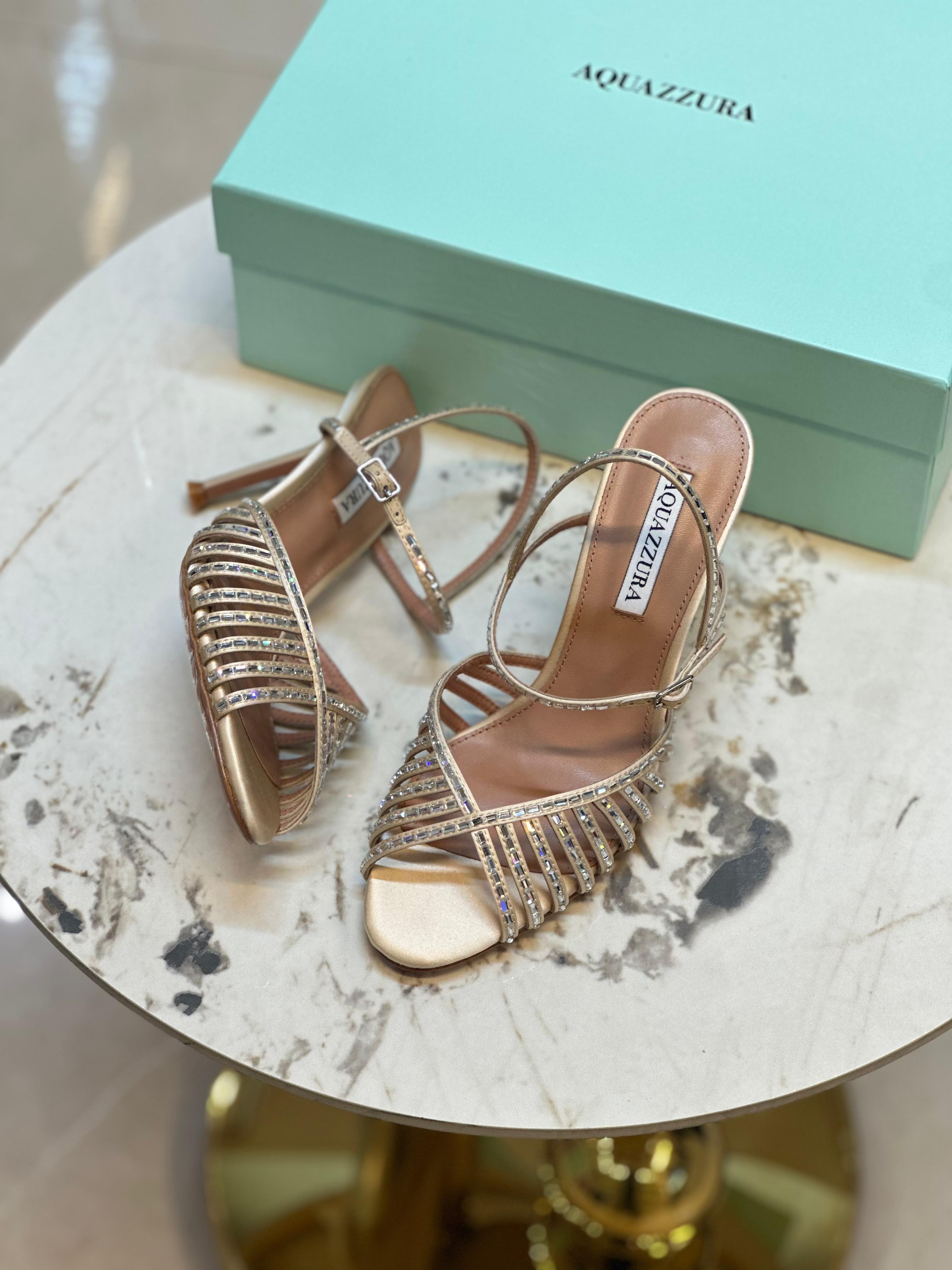 Aquazzura Hold Me Crystal Sandal 85