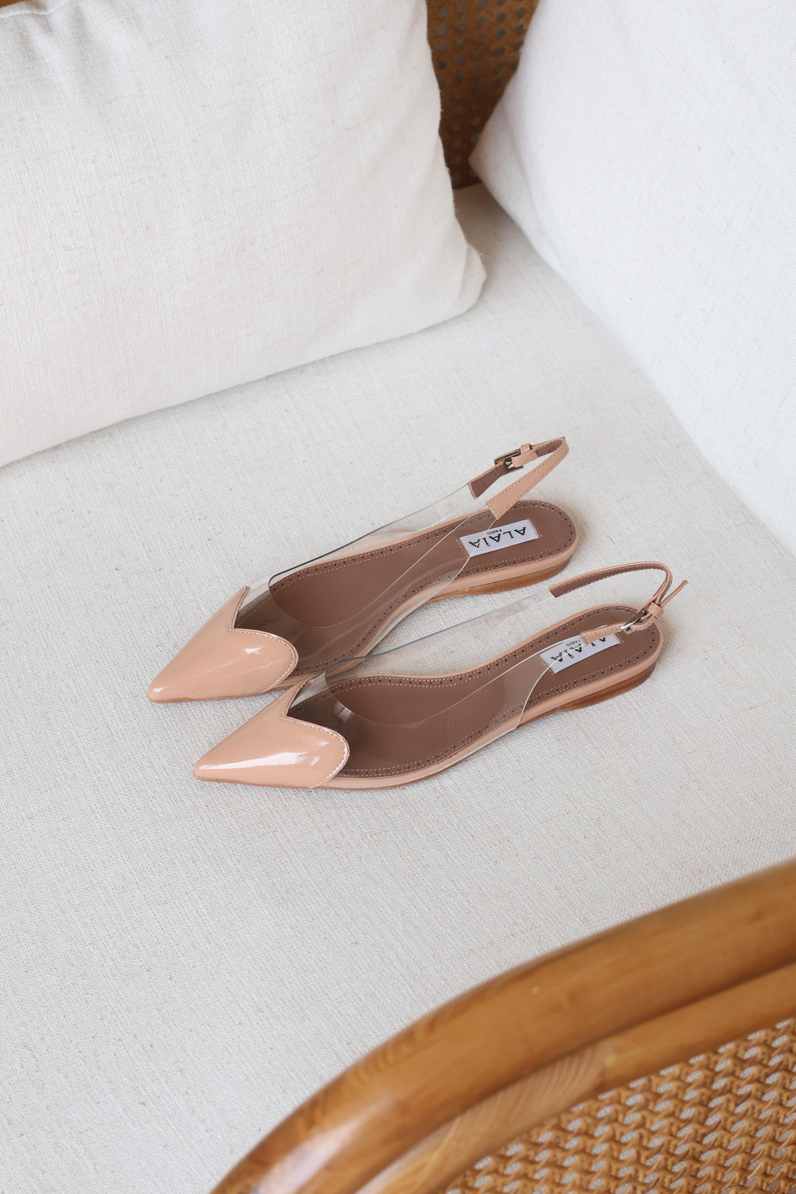 Alaia Le Coeur Flat Slingbacks