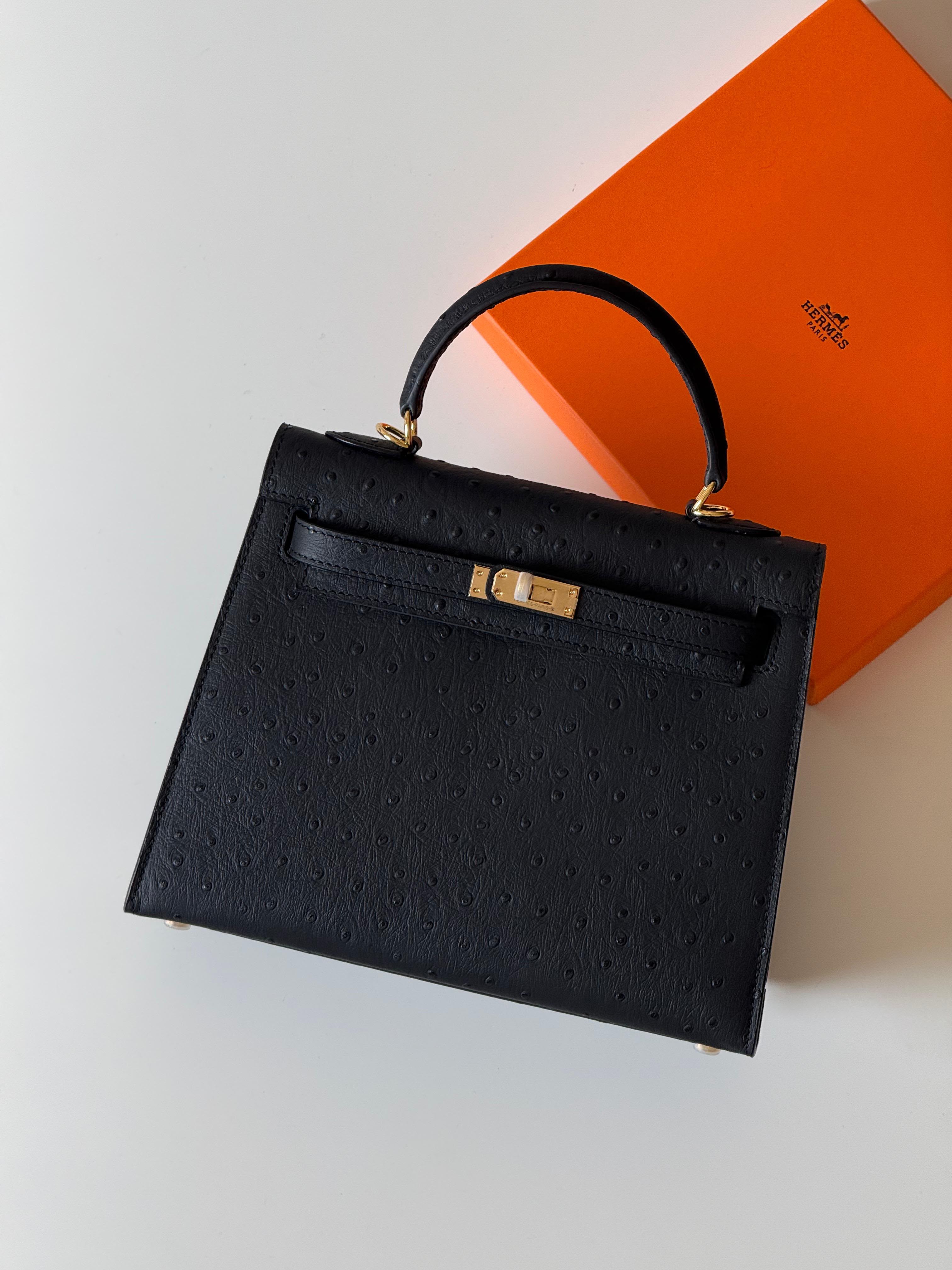 Hermes Kelly Ostrich 25cm
