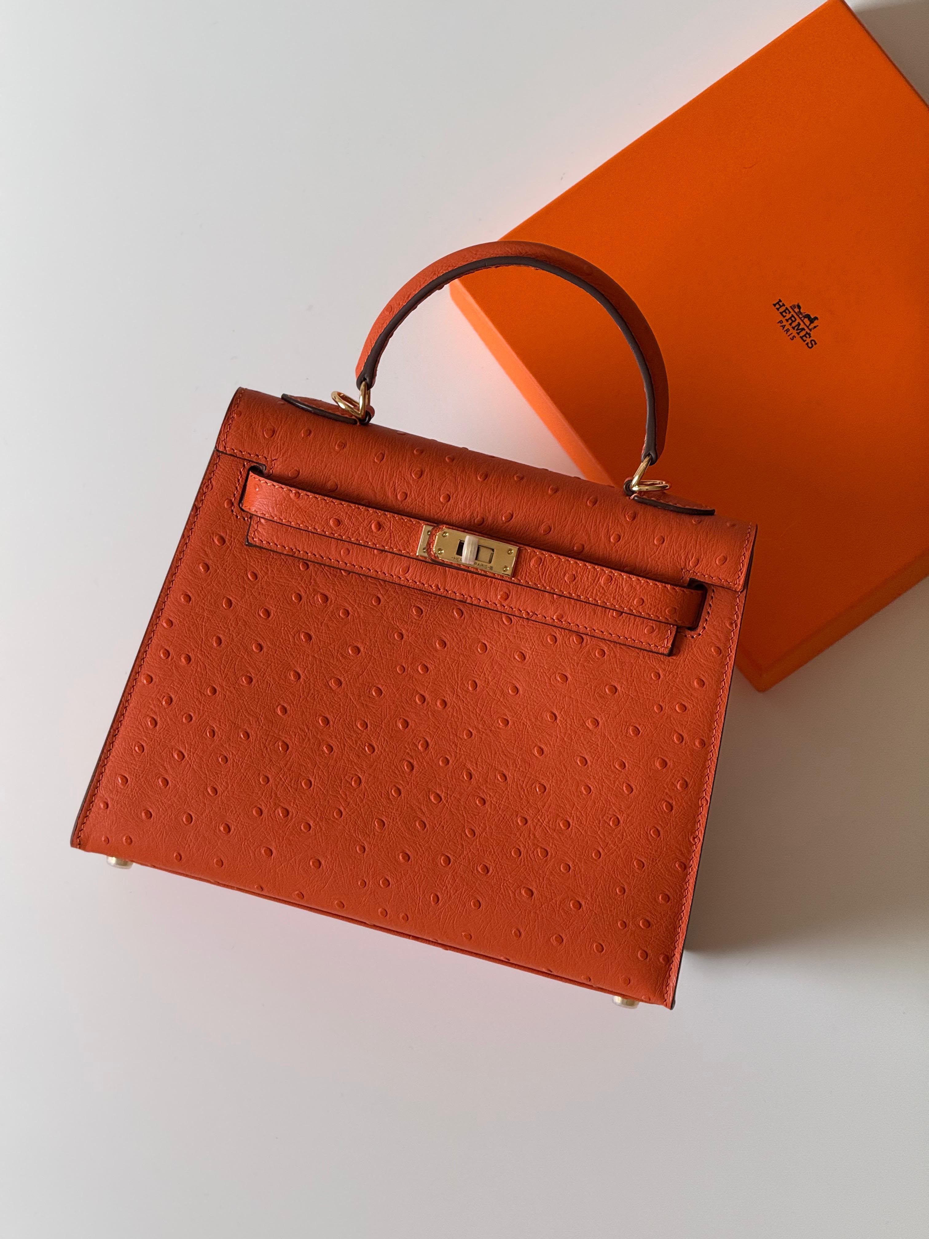 Hermes Kelly Ostrich 25cm