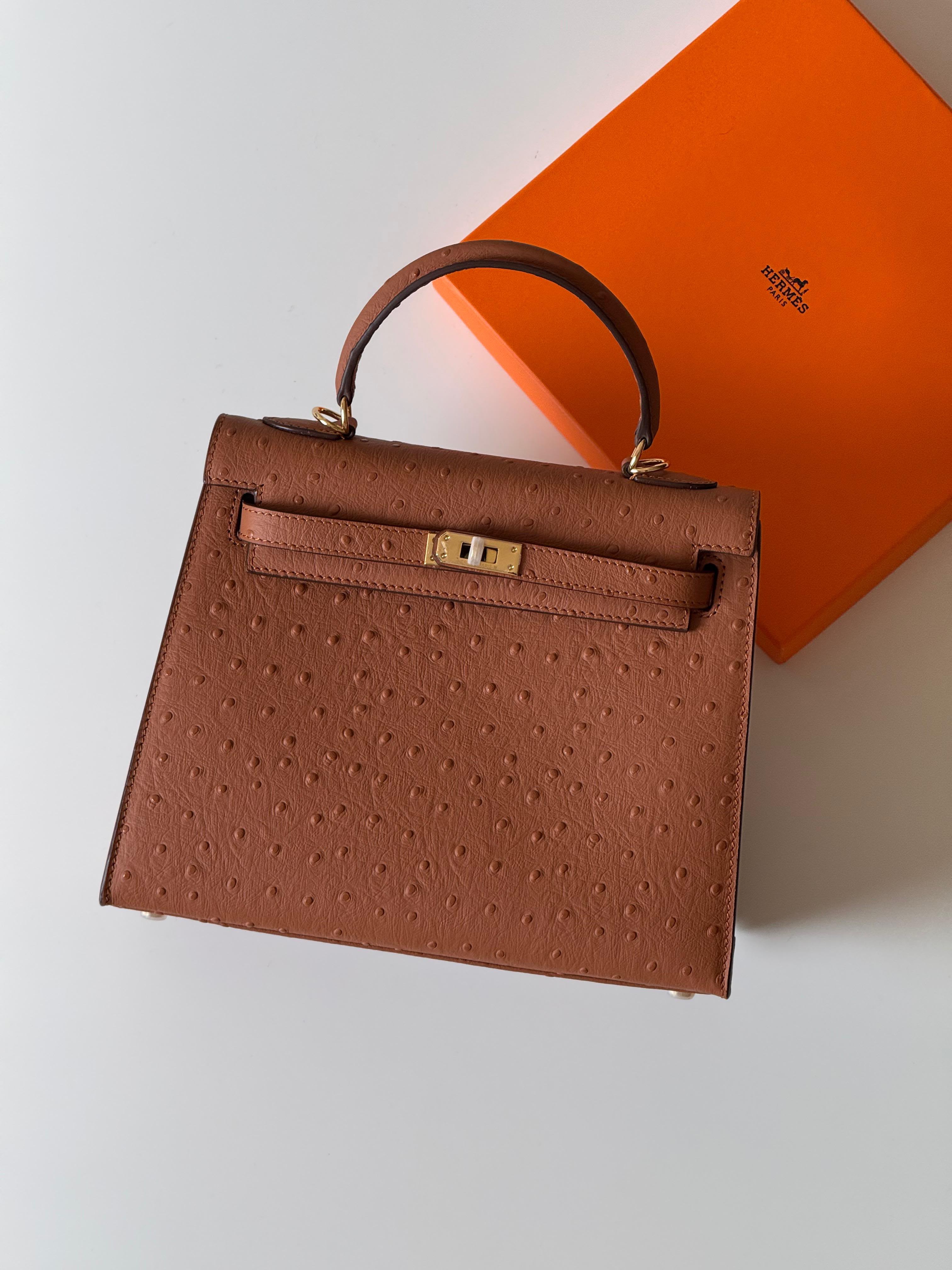 Hermes Kelly Ostrich 25cm
