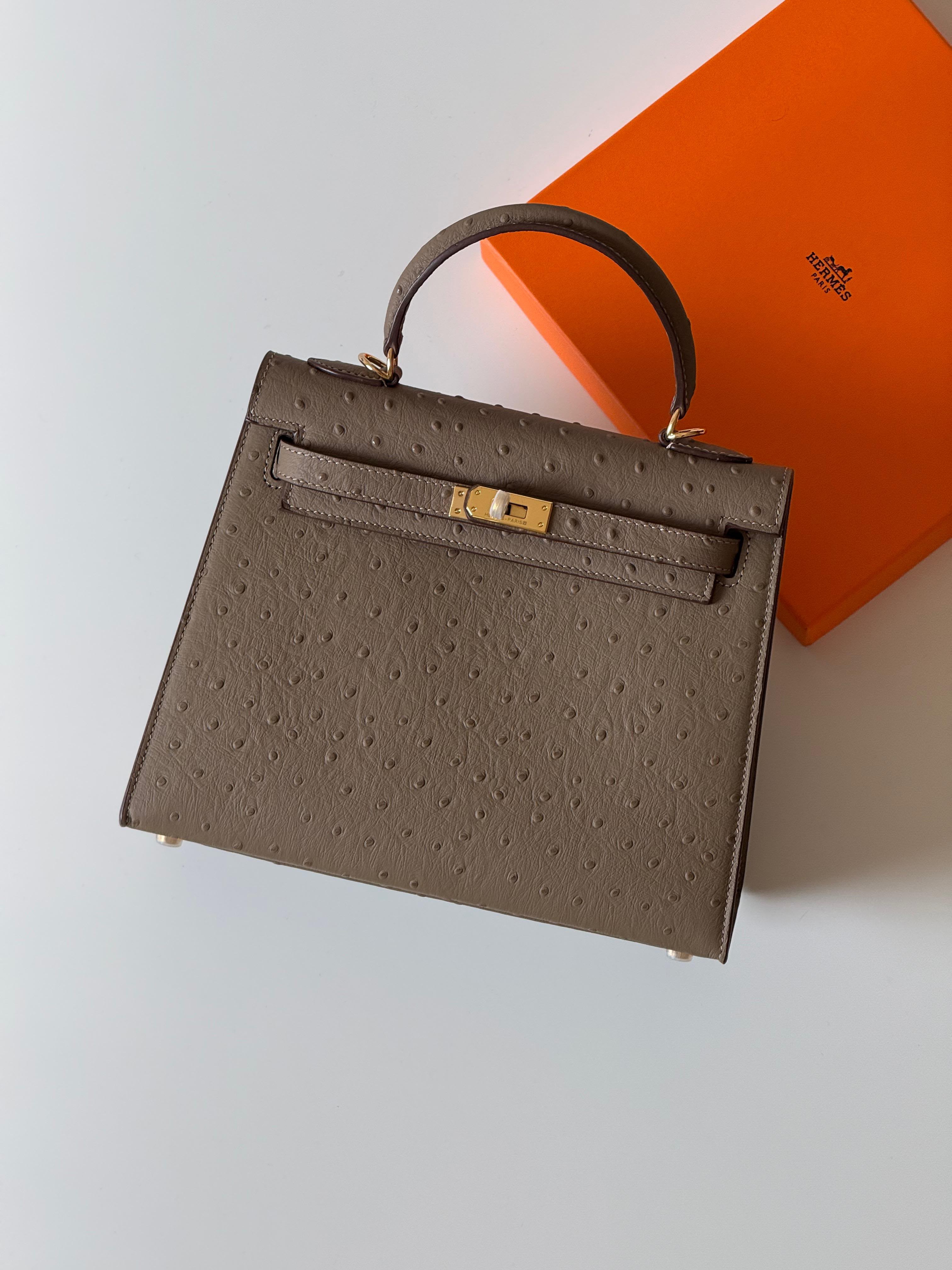 Hermes Kelly Ostrich 25cm