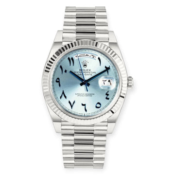 Rolex Day Date 40 Platinum Arabic Dial