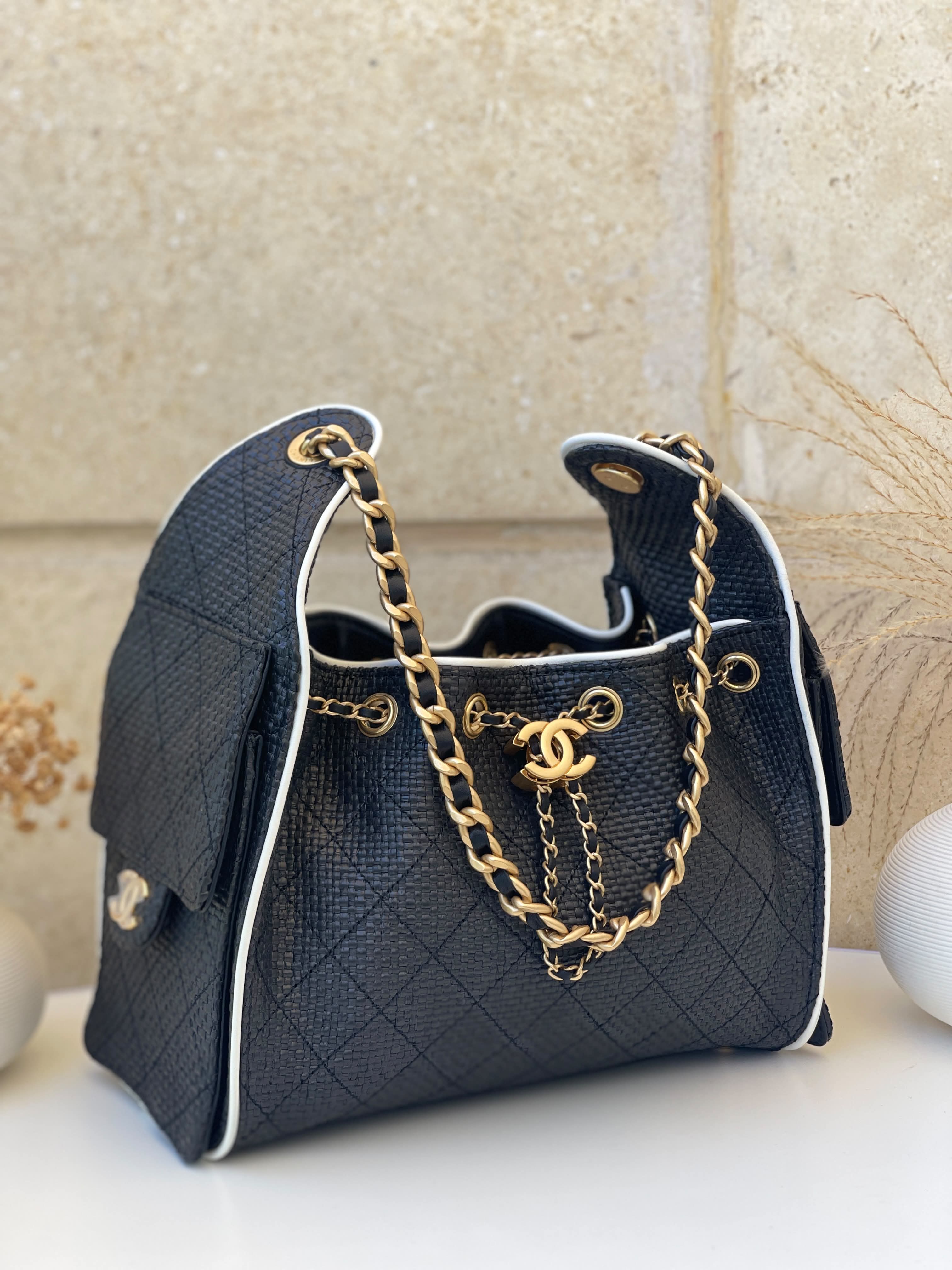 Chanel 25 Braided Raffia Calfskin 25cm
