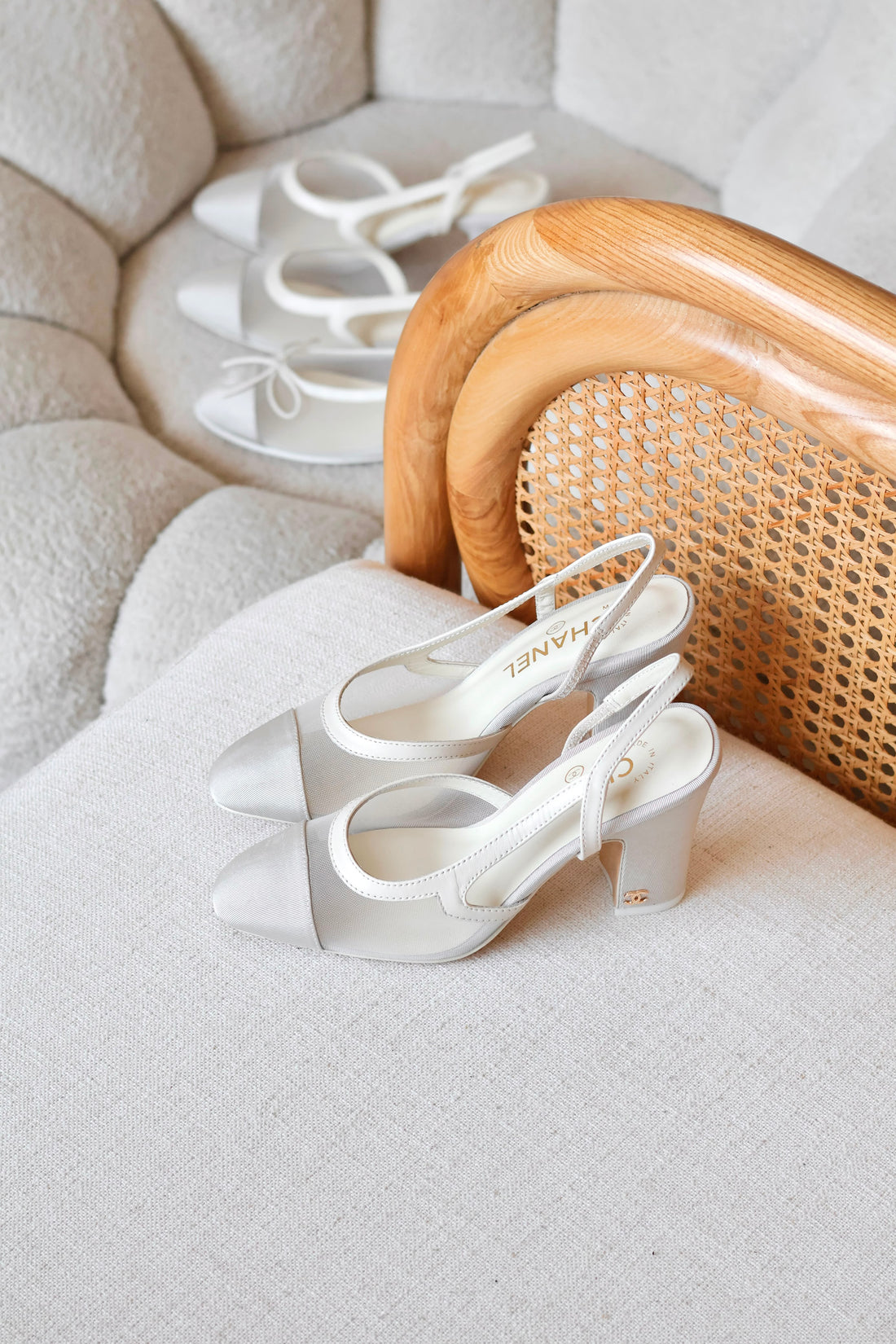 Chanel Mesh&Grosgrain Slingback Pumps