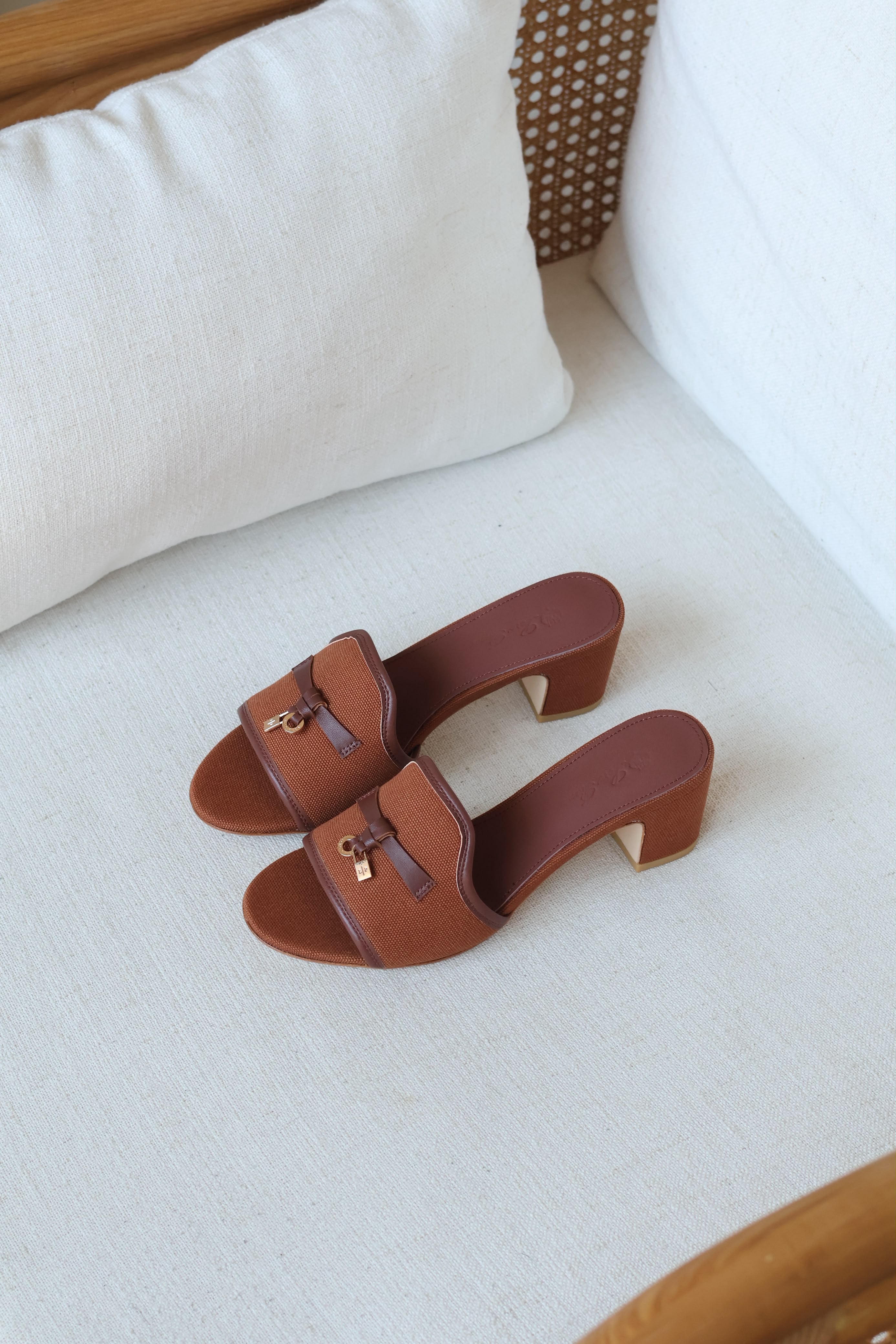 Loro Piana Summer Charms Heeled Mules Sandals