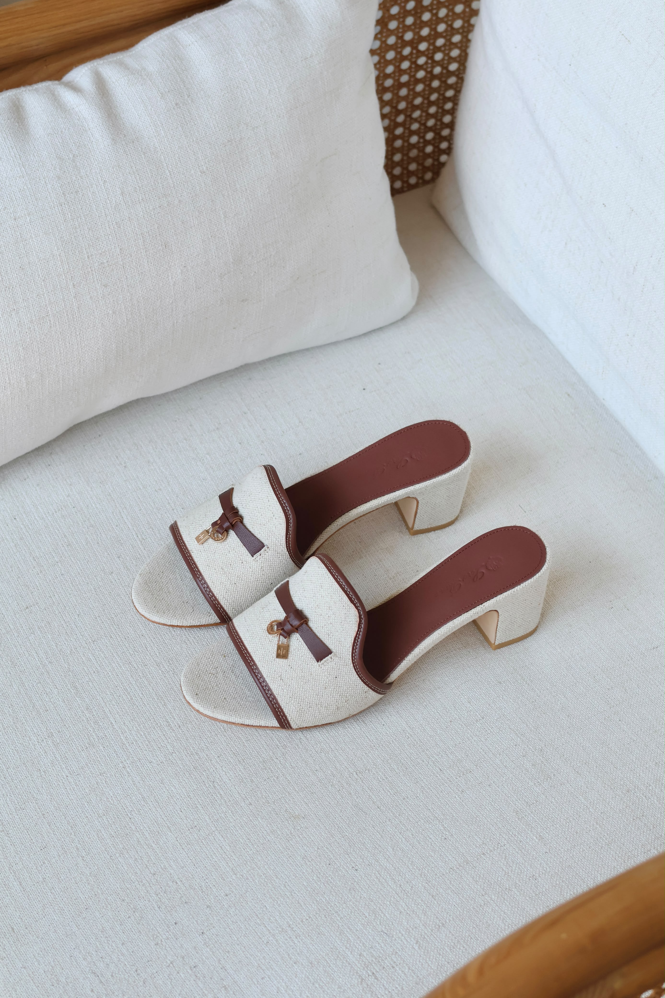 Loro Piana Summer Charms Heeled Mules Sandals