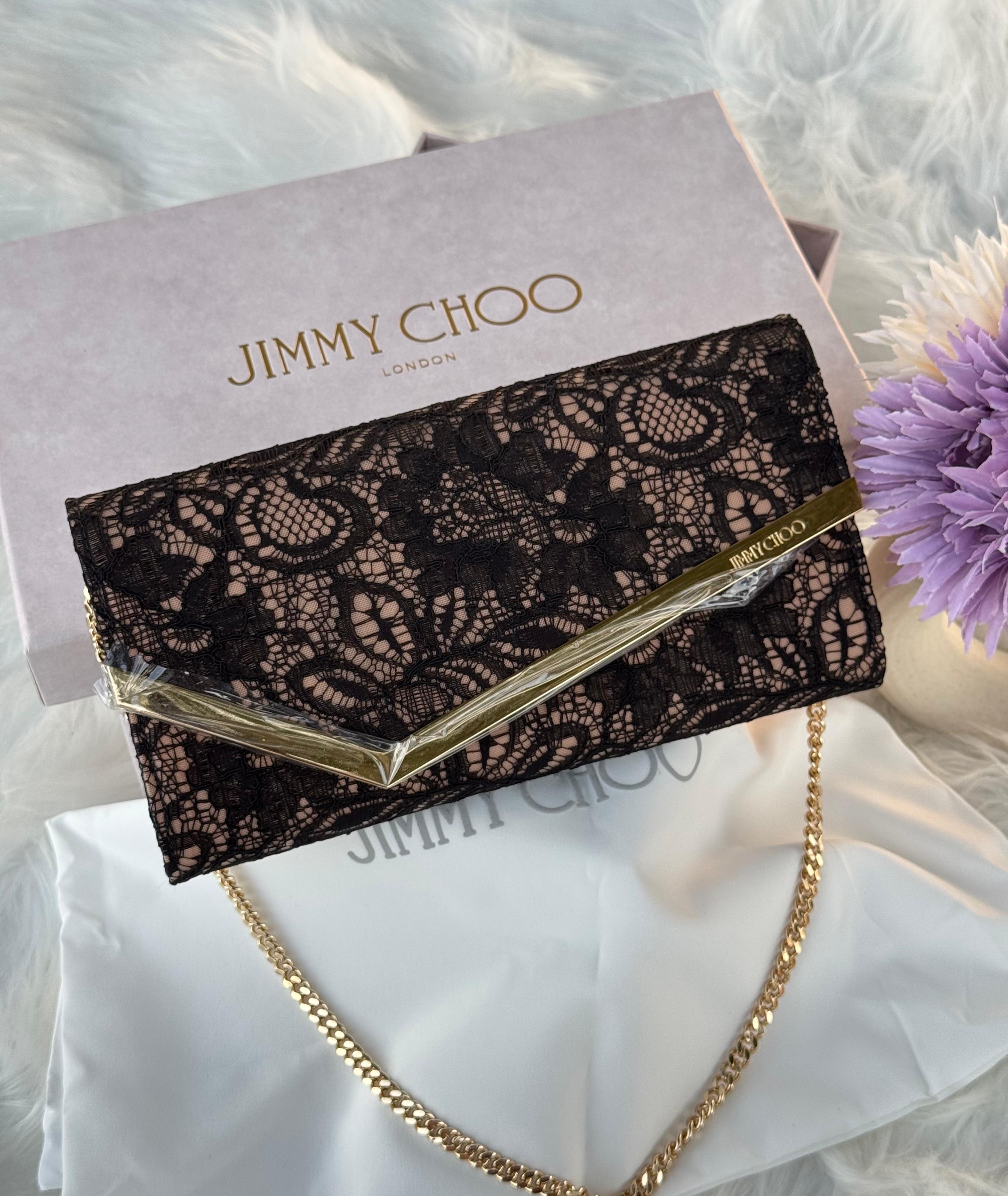 Jimmy Choo Emmie Lace Clutch Bag 22cm