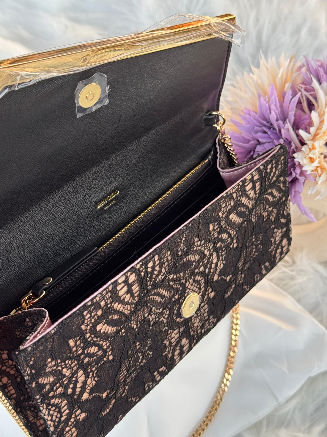Jimmy Choo Emmie Lace Clutch Bag 22cm