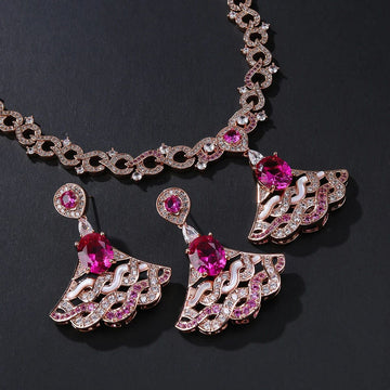 Bvlgari Elegant fan shaped bridal jewelry