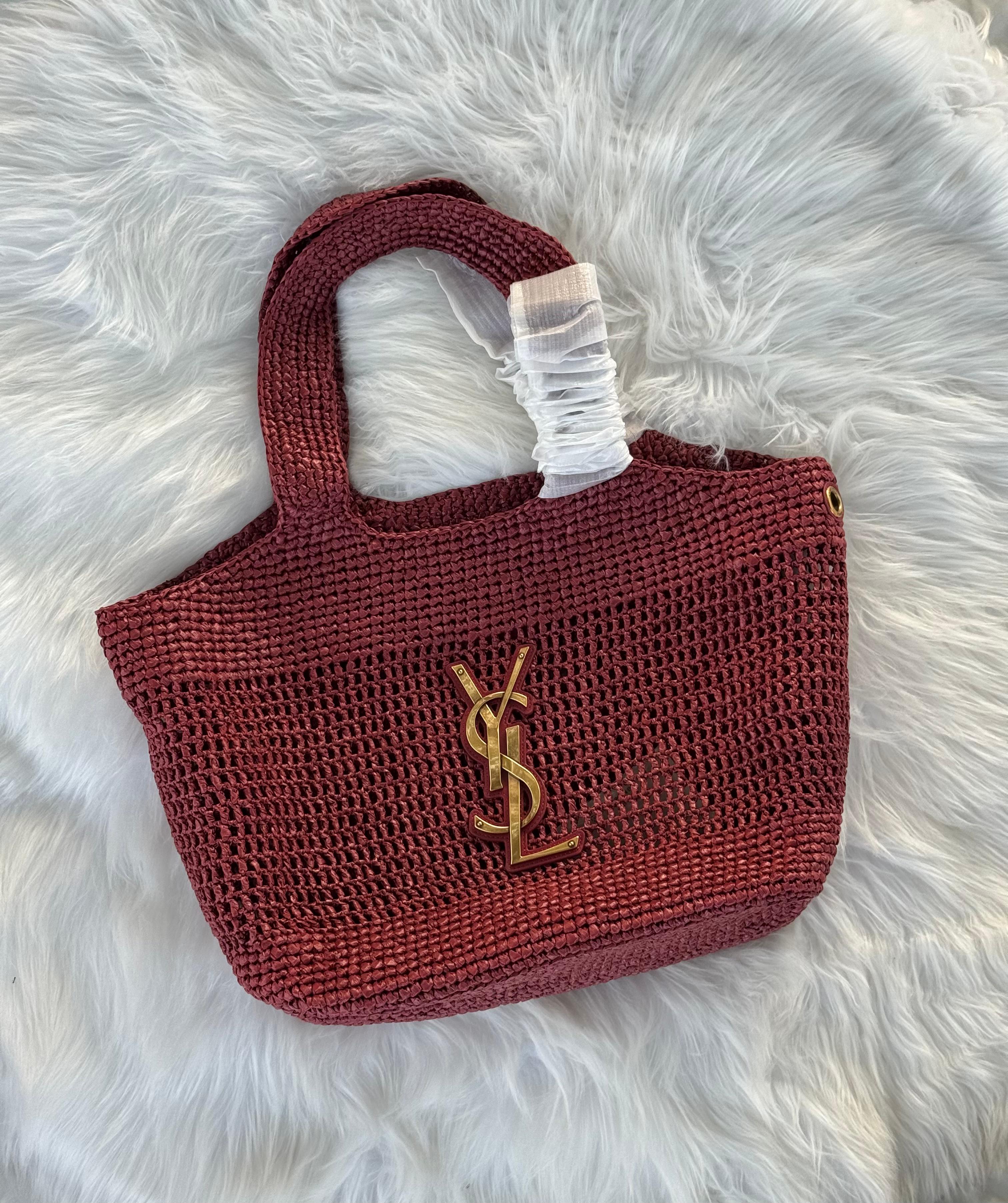 YSL Icare Medium Bag Raffia