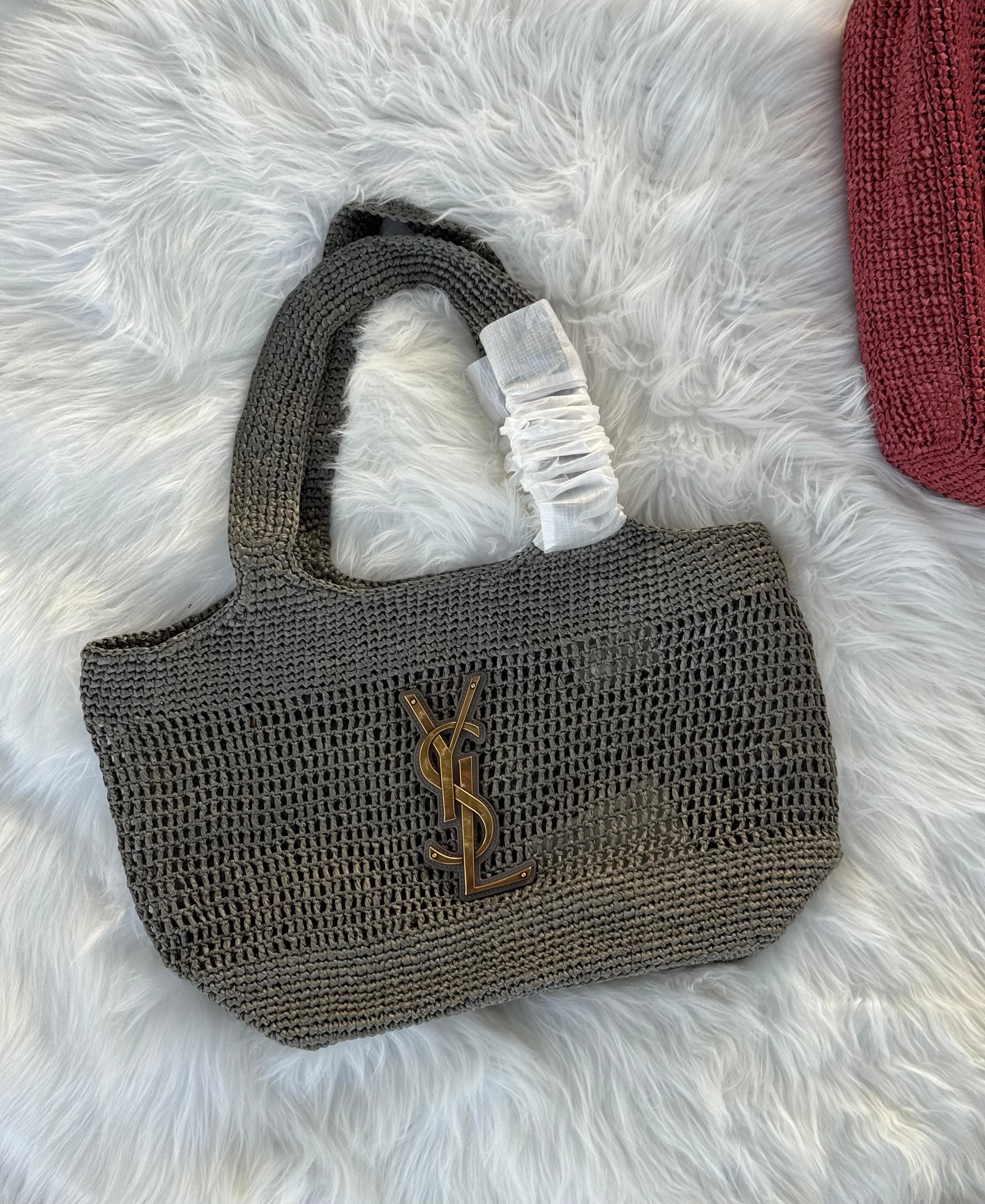 YSL Icare Medium Bag Raffia