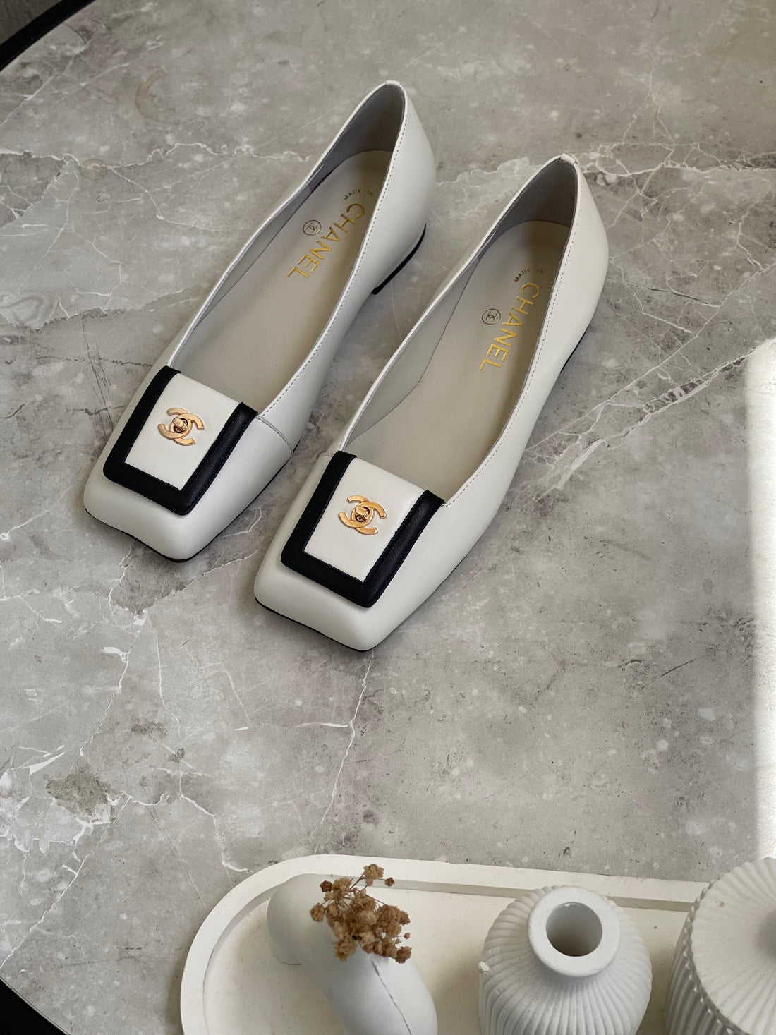 Chanel Square Toe Ballet Flats