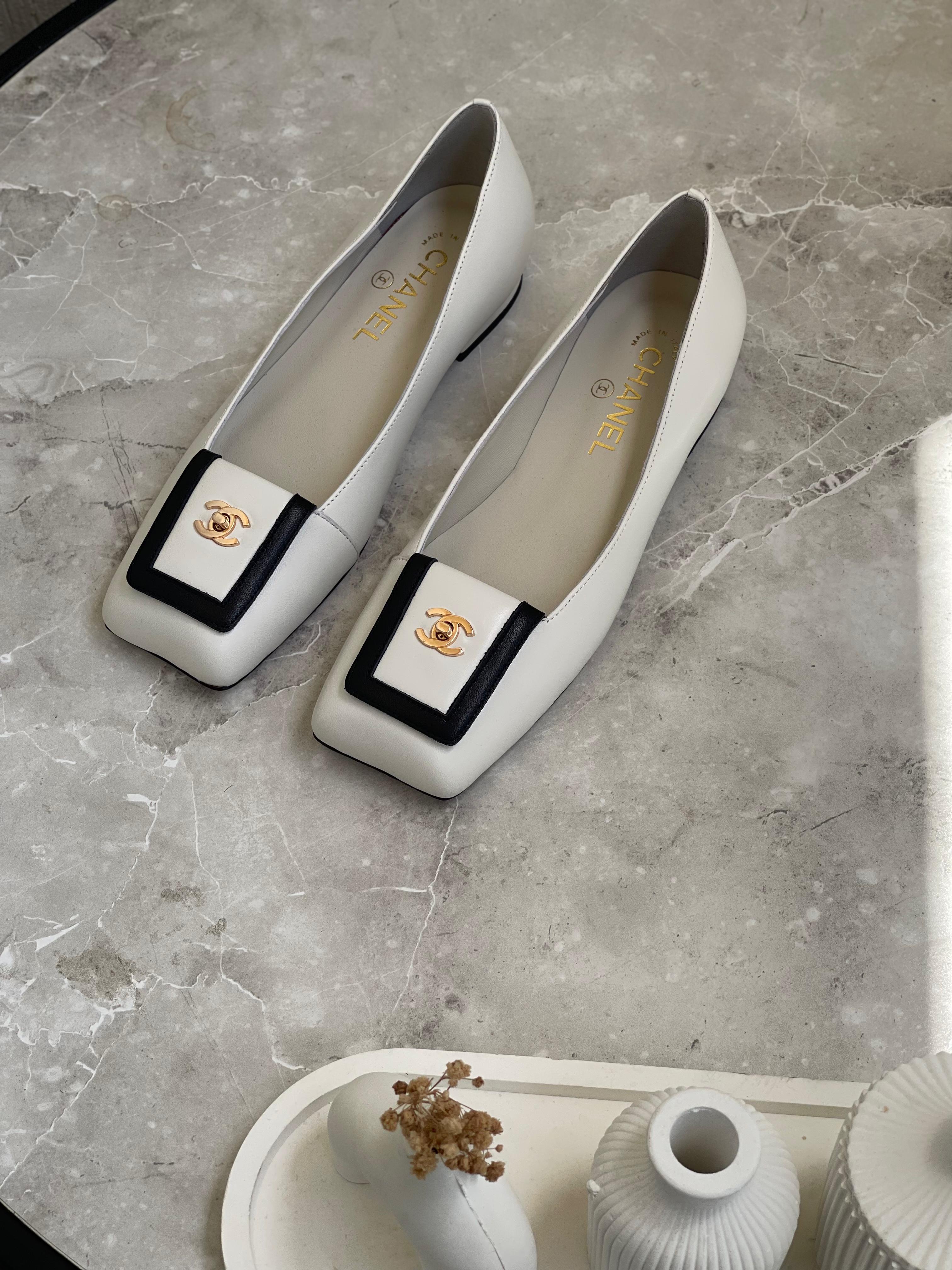 Chanel Square Toe Ballet Flats