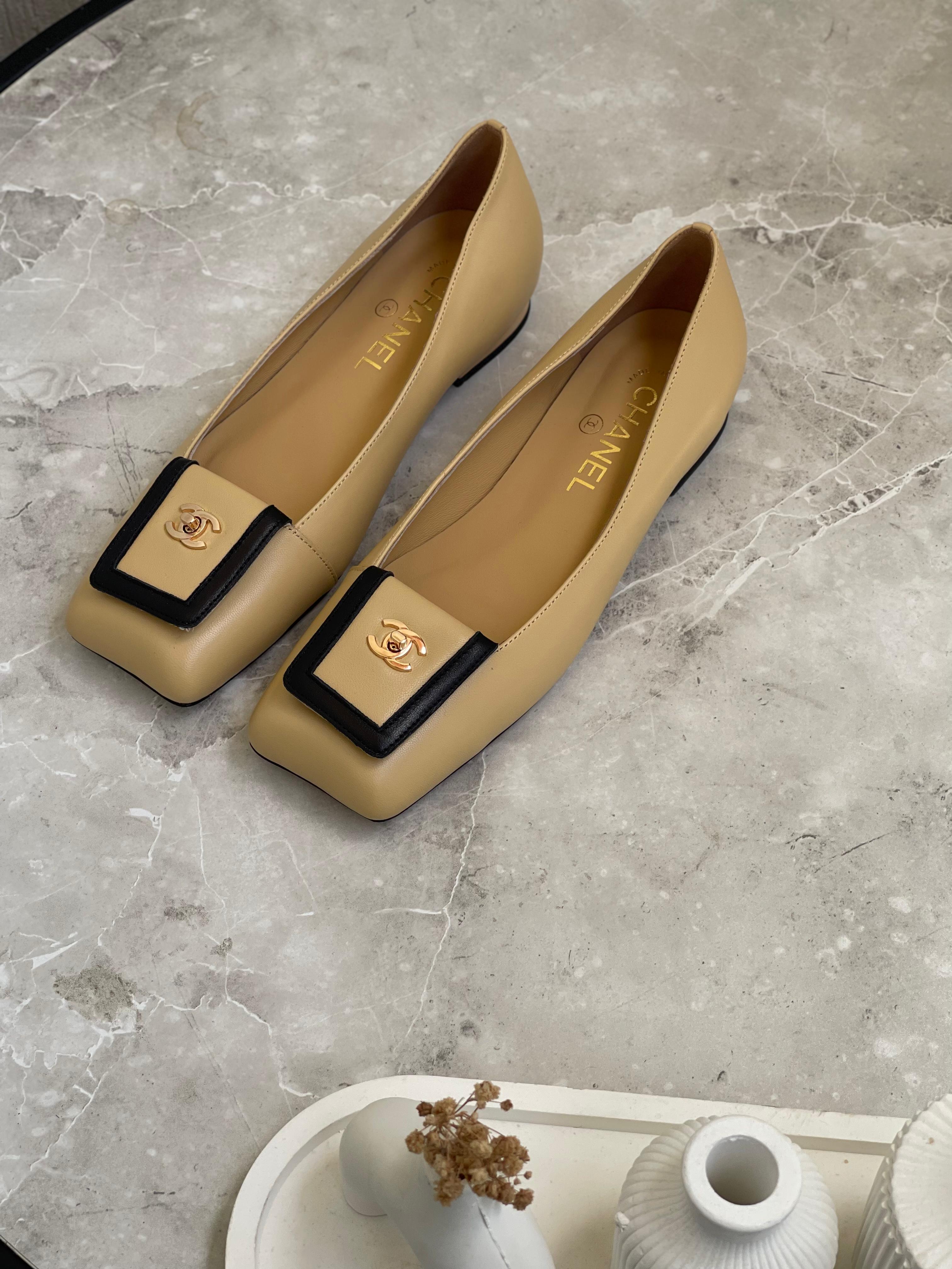 Chanel Square Toe Ballet Flats