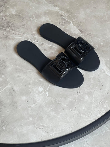 Dolce & Gabbana Bianca Logo Slide Sandal