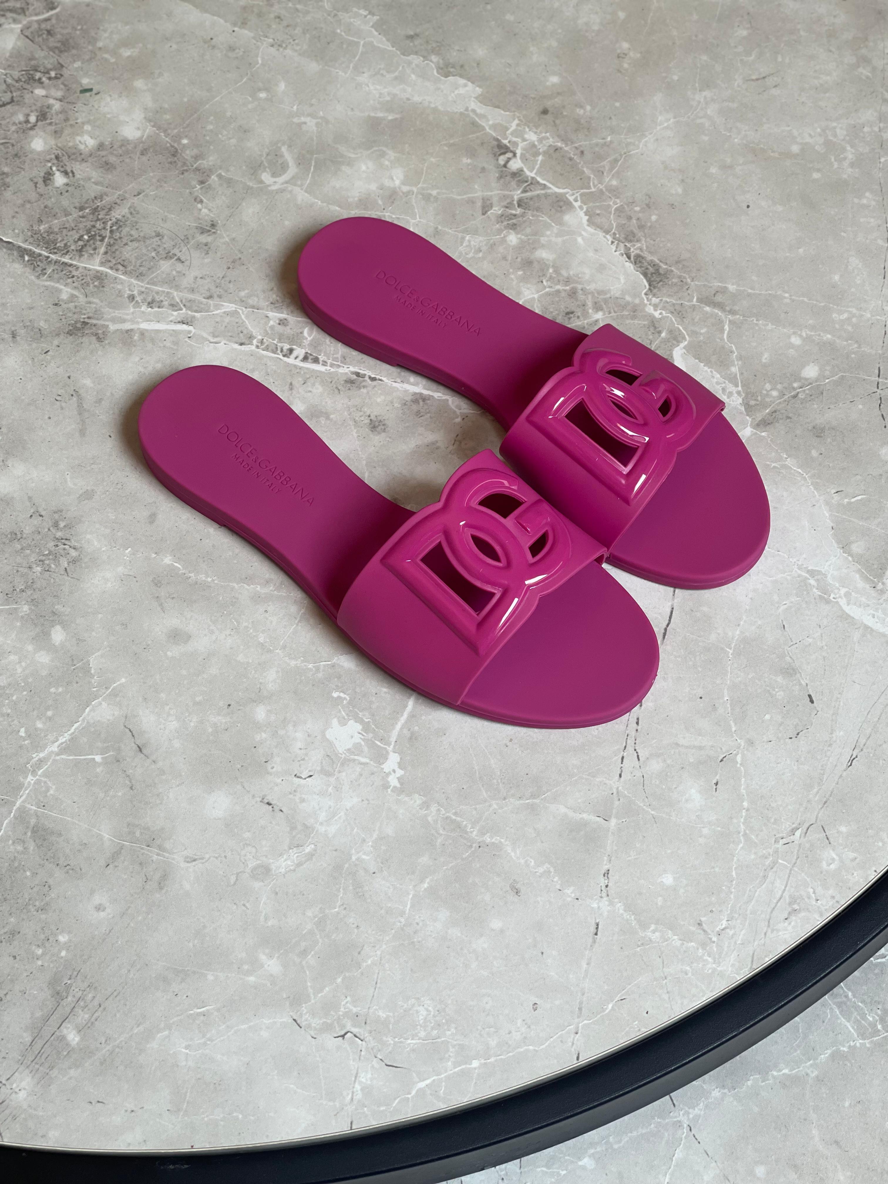 Dolce & Gabbana Bianca Logo Slide Sandal