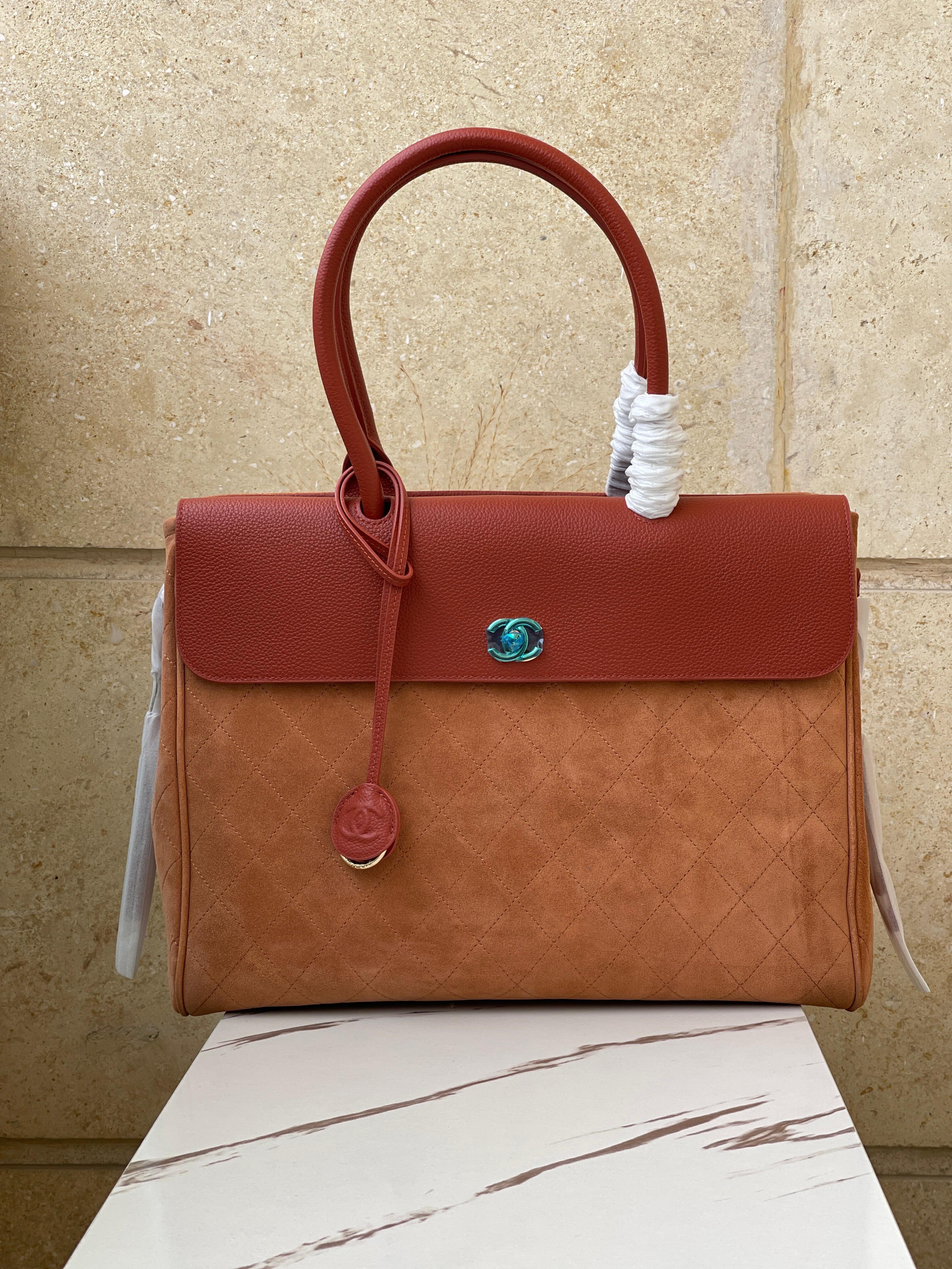 Chanel Large Tote in Suede & Grained Calfskin