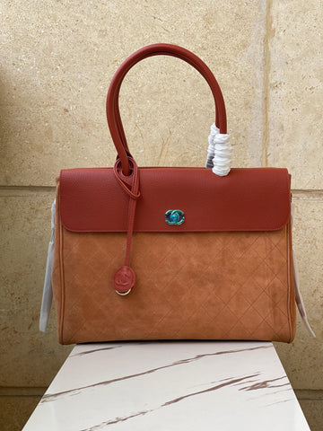 Chanel Large Tote in Suede & Grained Calfskin