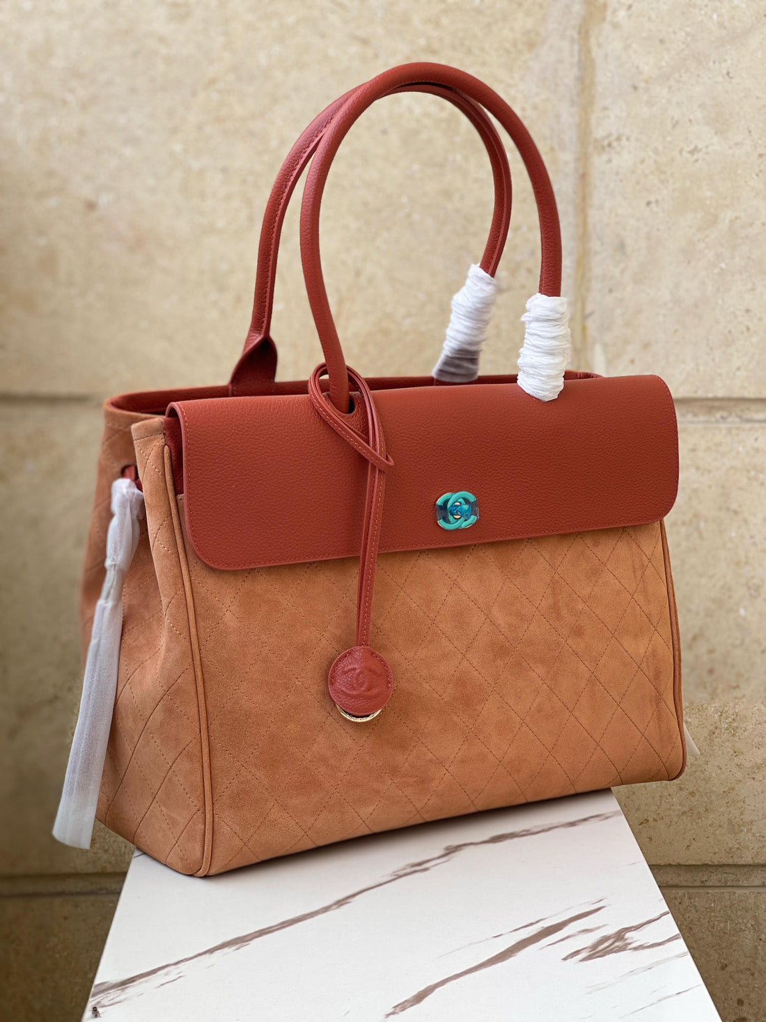 Chanel Large Tote in Suede & Grained Calfskin