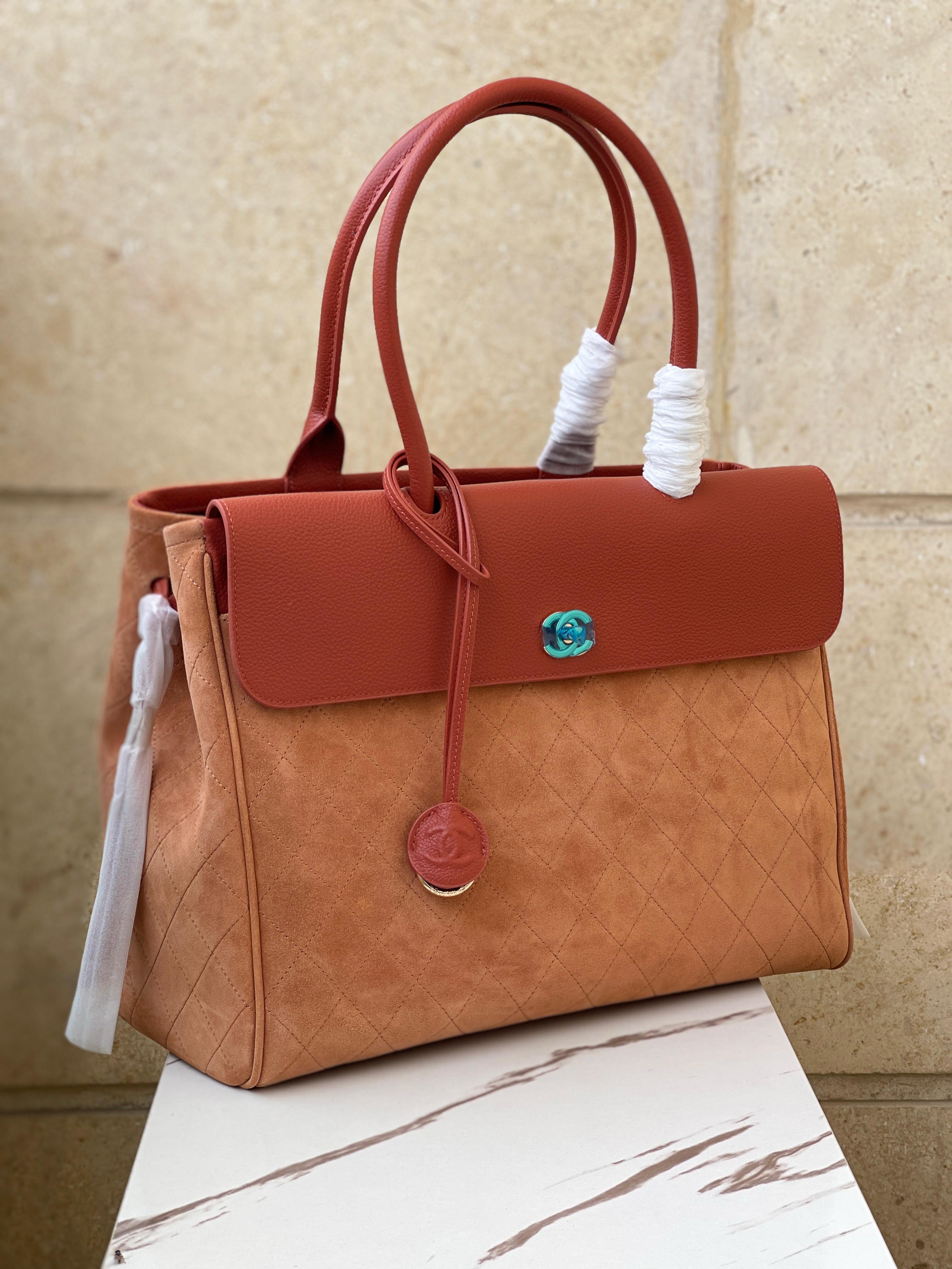 Chanel Large Tote in Suede & Grained Calfskin