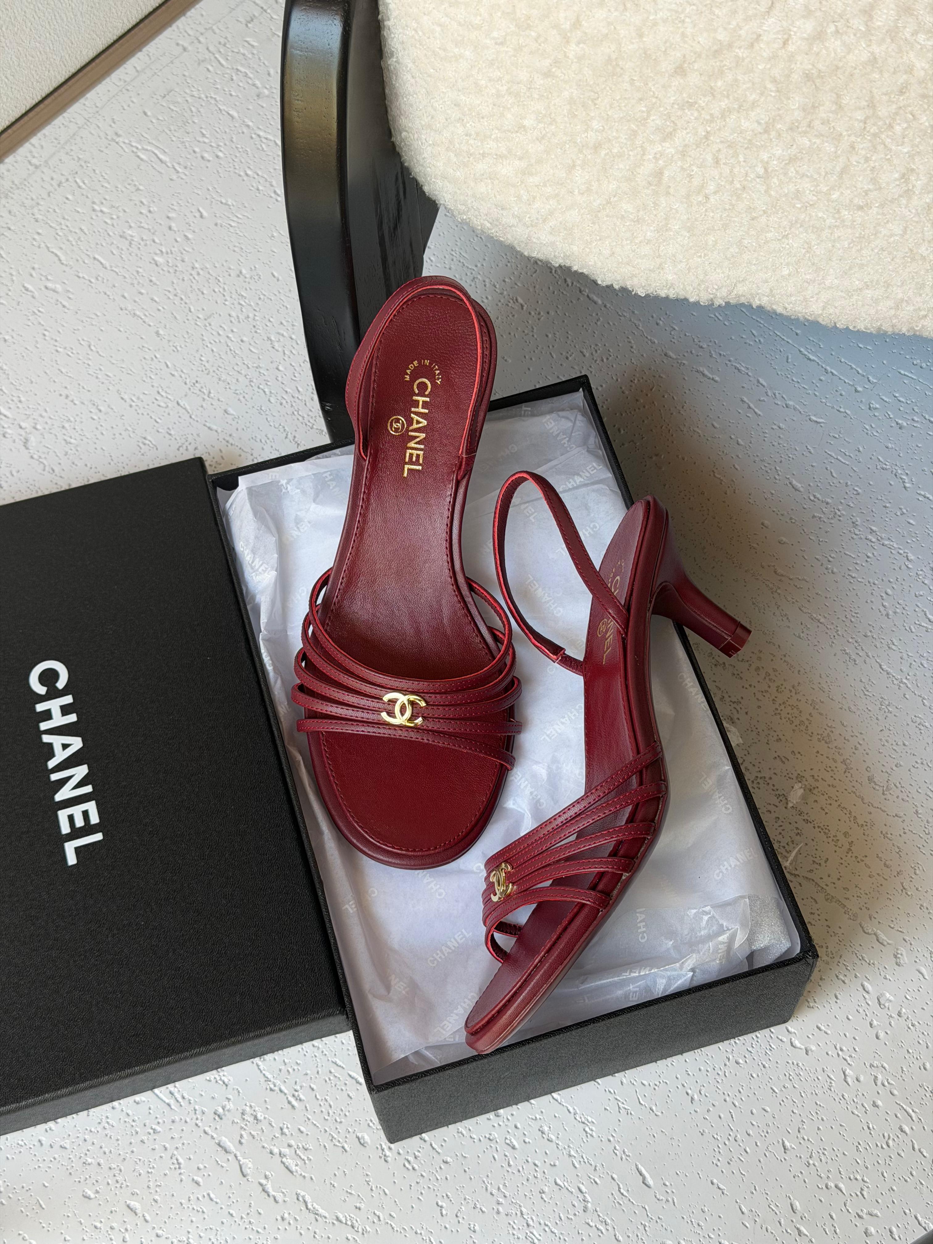Chanel Strappy Slinbacks Sandal With Kitten Heel