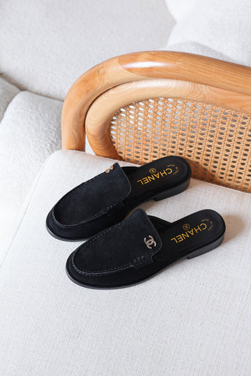 Chanel Suede Calfskin Mules