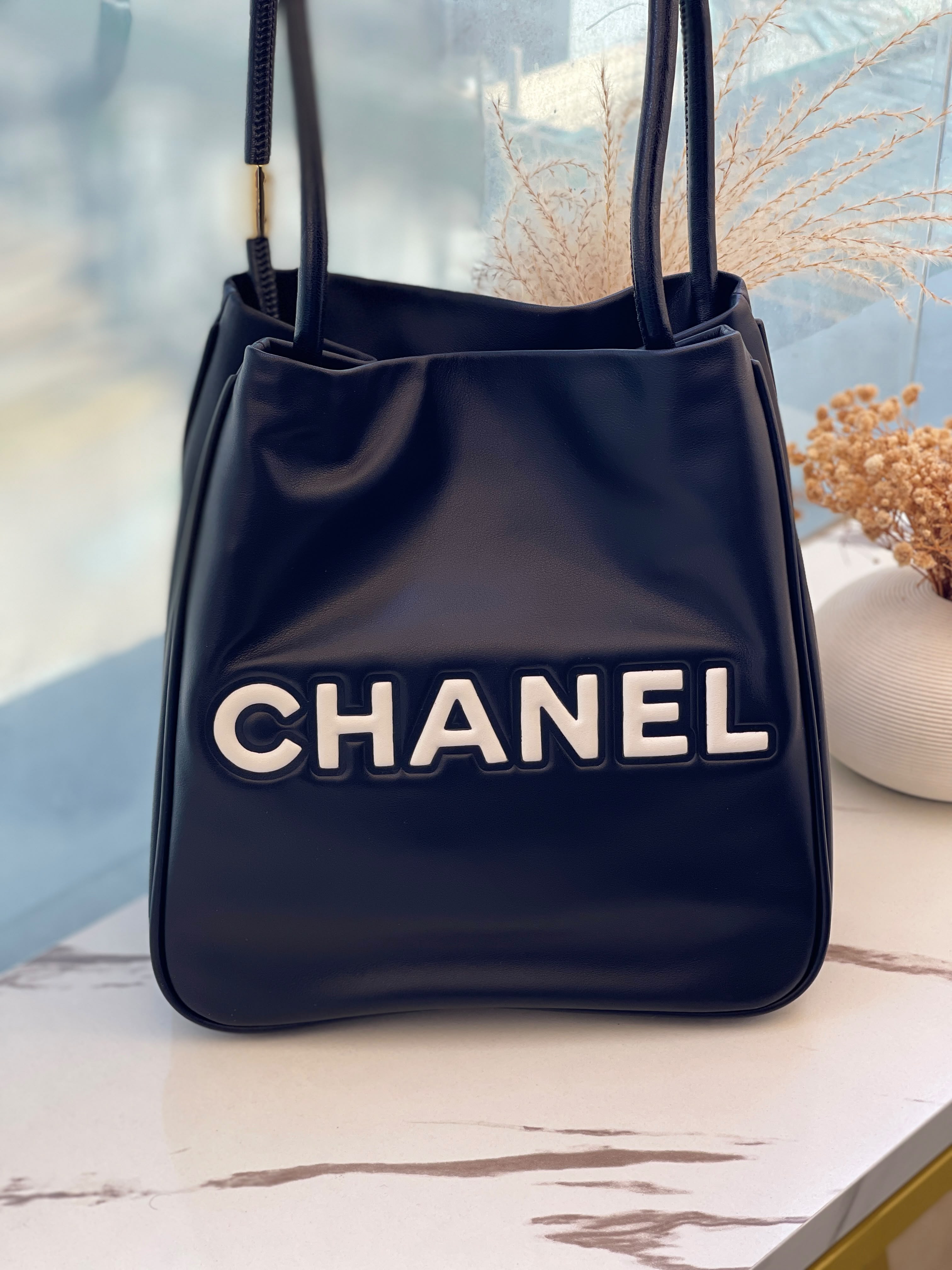 Chanel Camellia Leather Tote Bag