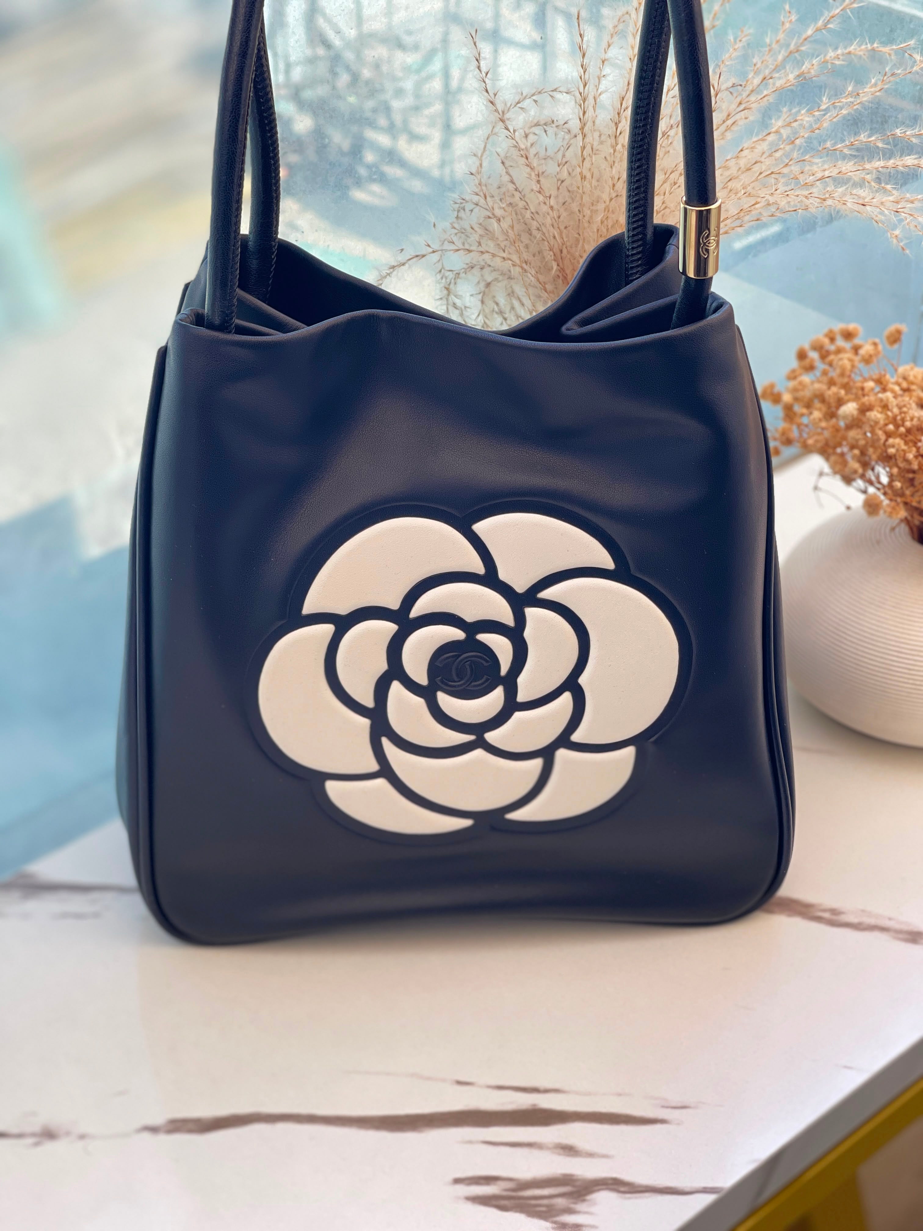 Chanel Camellia Leather Tote Bag