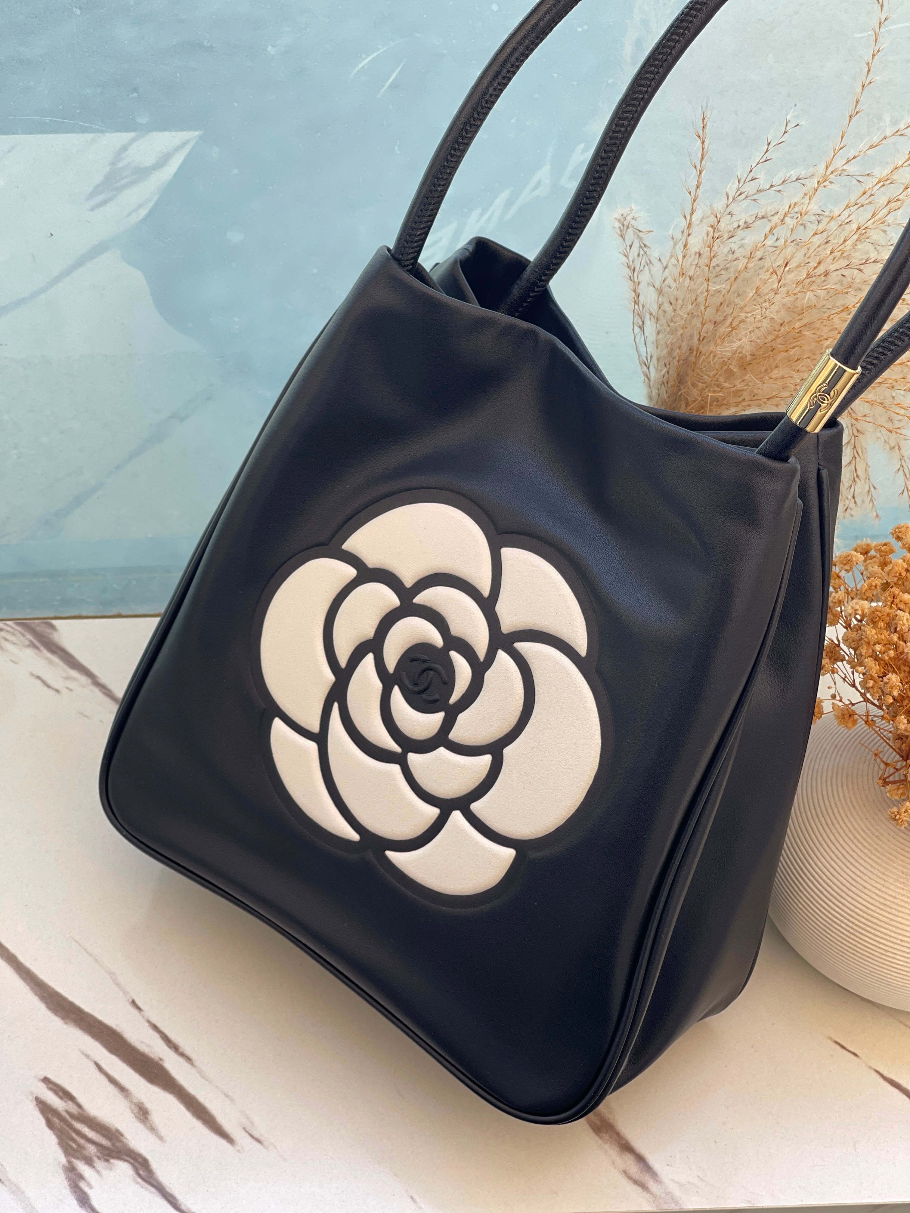 Chanel Camellia Leather Tote Bag
