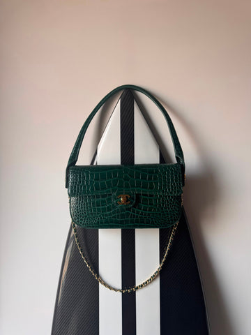 Chanel Crocodile Embossed Barrel 25cm