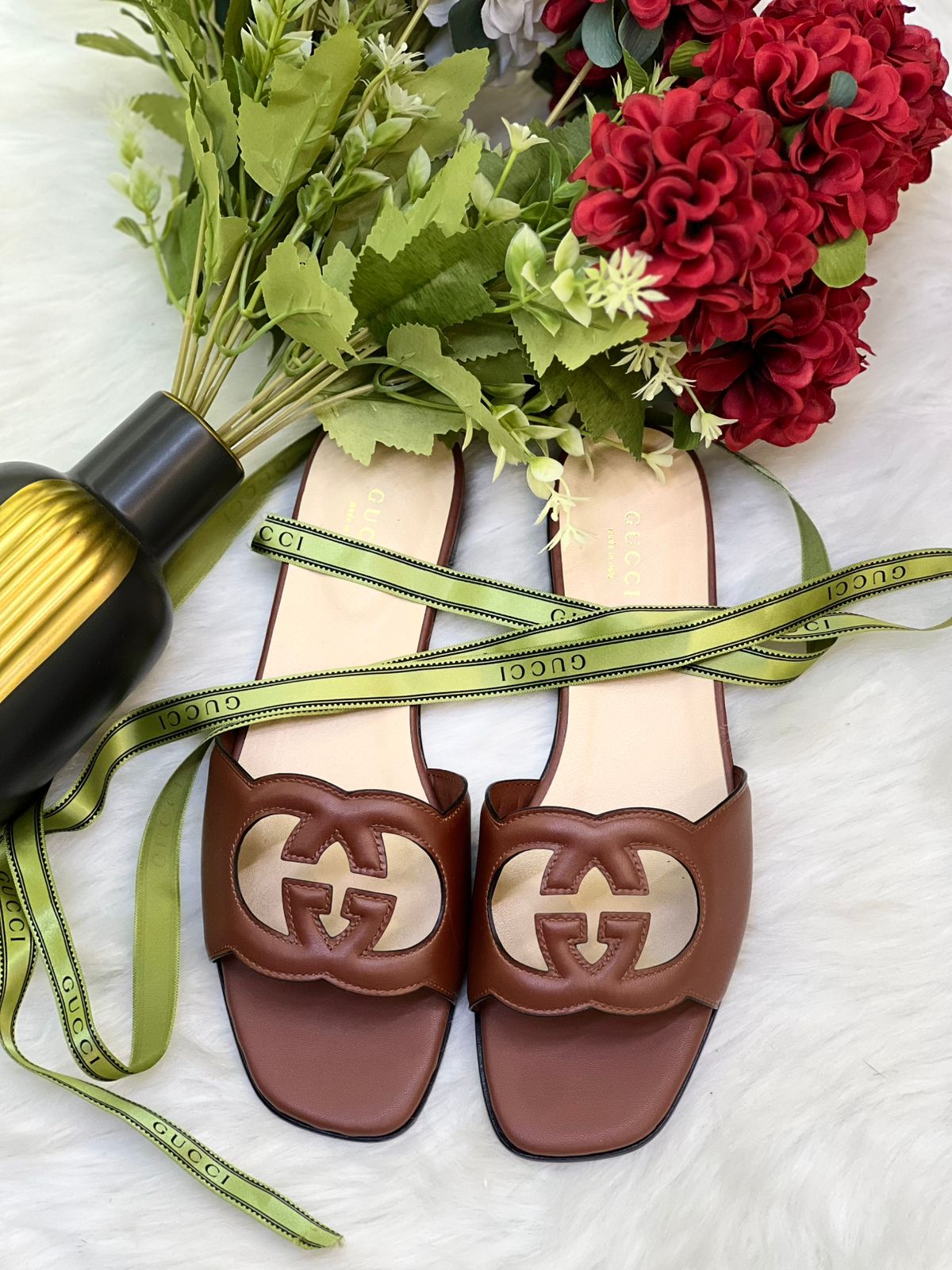 Gucci Interlocking G Cut Out Slide Sandal