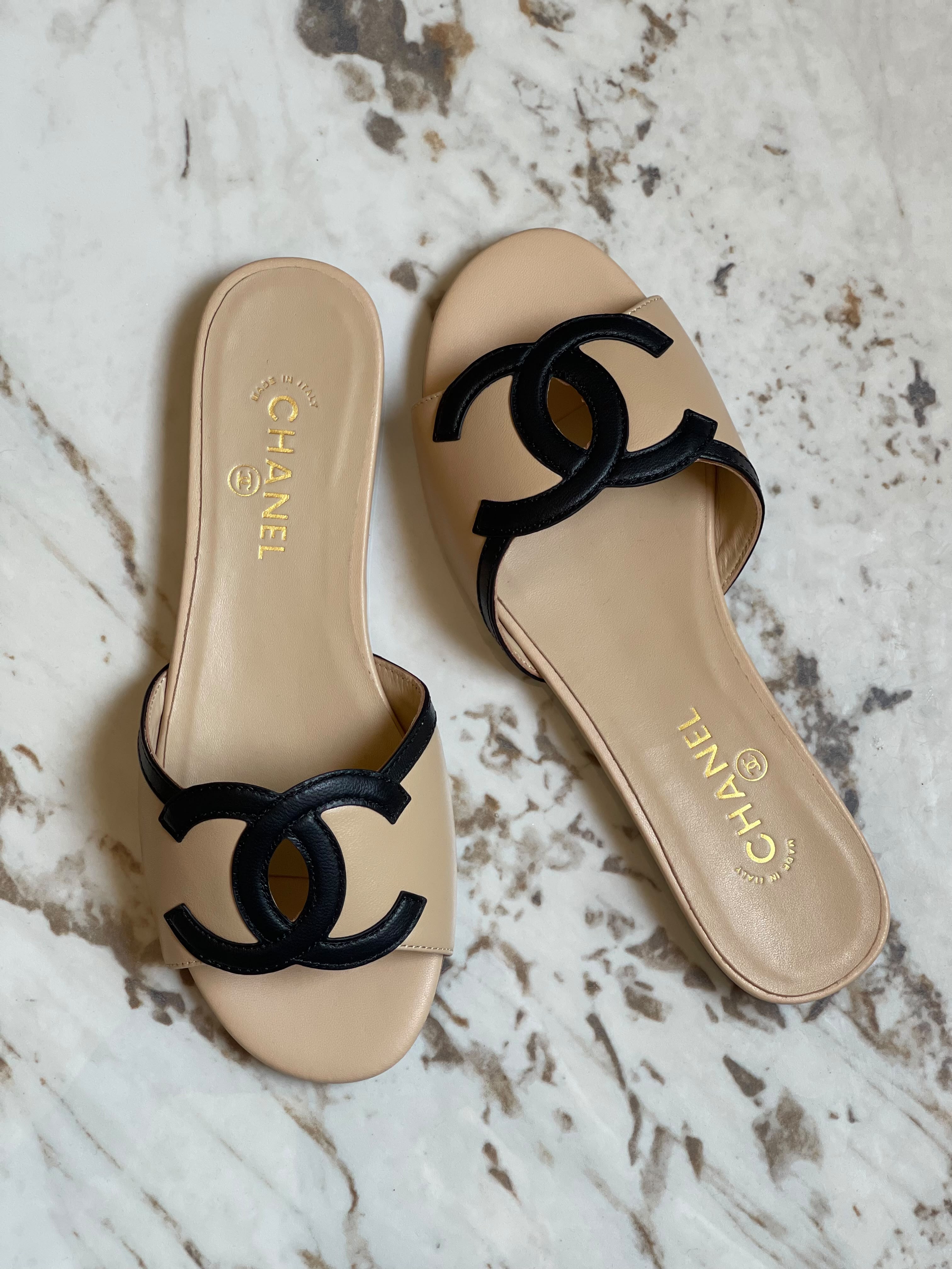 Chanel CC Couout Sandal Mules
