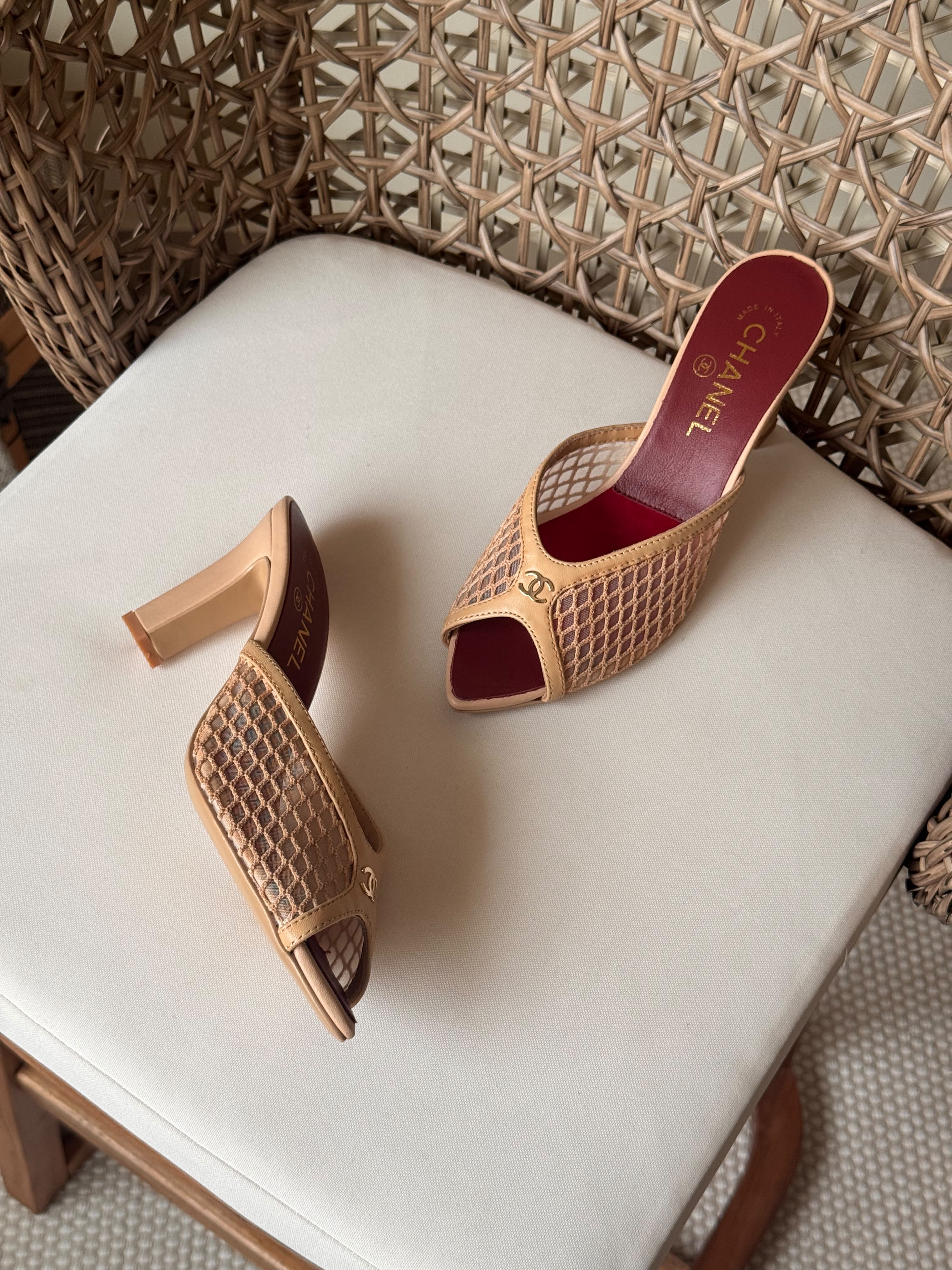 Chanel Mesh Mule Heels
